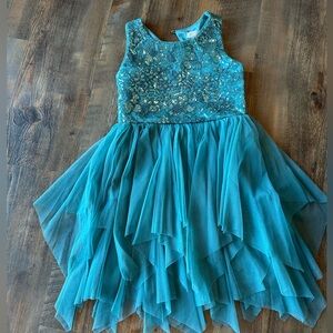 Girls Teal dress size 6/7
